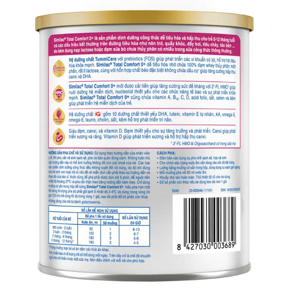 Sữa bột Similac Total Comfort 0+ (HMO) 360g