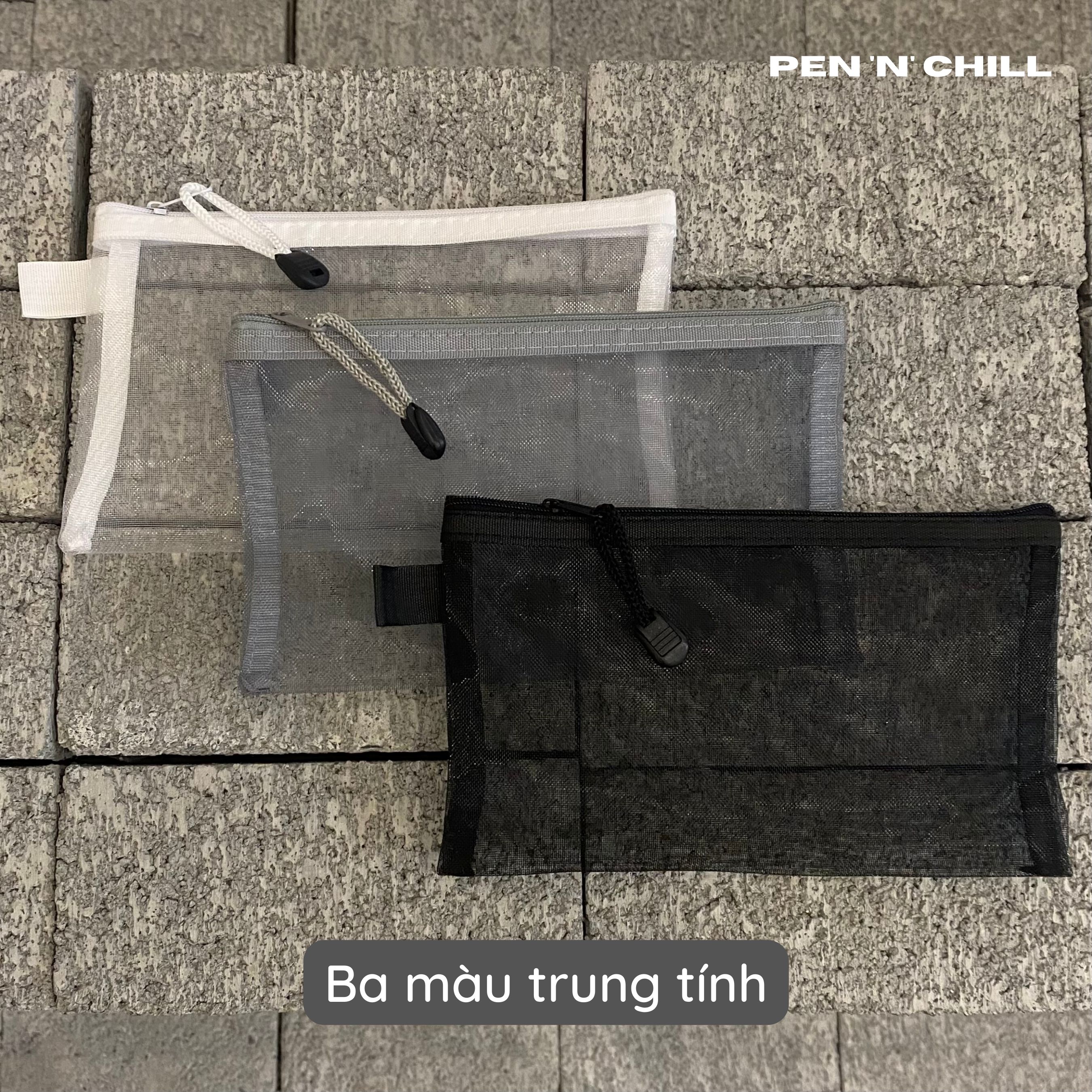 Túi đựng bút lưới tối giản đa năng