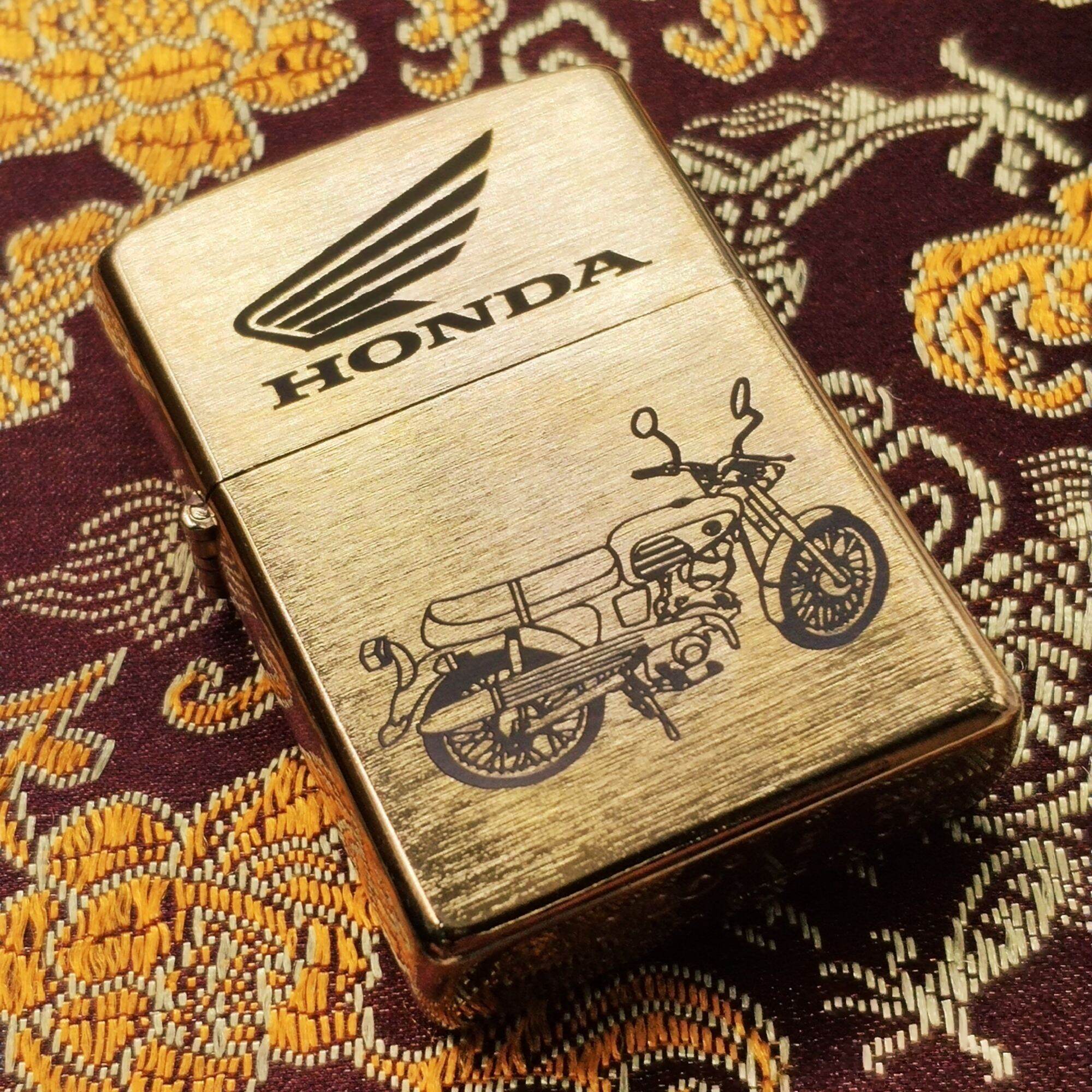 [HCM]Bật Lửa Zippo Đồng Nguyên Khối Mẫu HONDA[ Kèm Chai Xăng]
