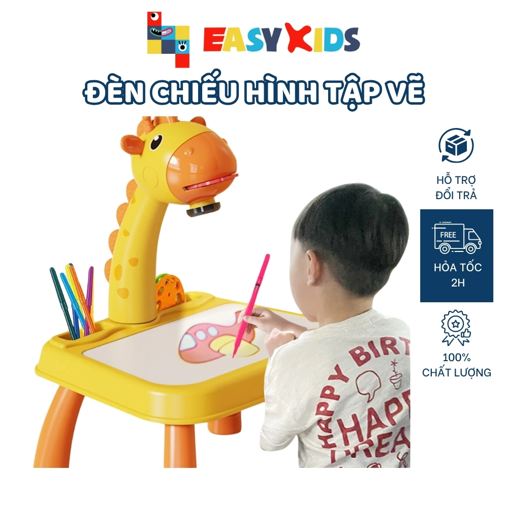 Đèn chiếu hình tập vẽ, bàn vẽ thông minh cho bé đèn vẽ hình vẽ tranh máy chiếu có nhạc hình hươu