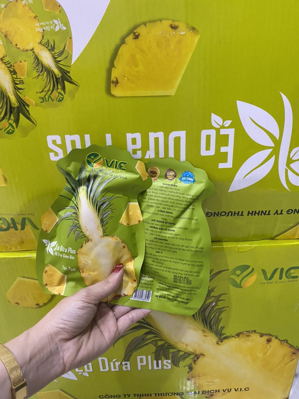 KẸO DỨA GIẢM CÂN V.I.C PLUS 7 VỊ Chính hãng cty 100%