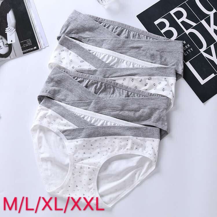 Sét 4 Quần Quần Lót Cạp Chéo Bầu, 100% cotton
