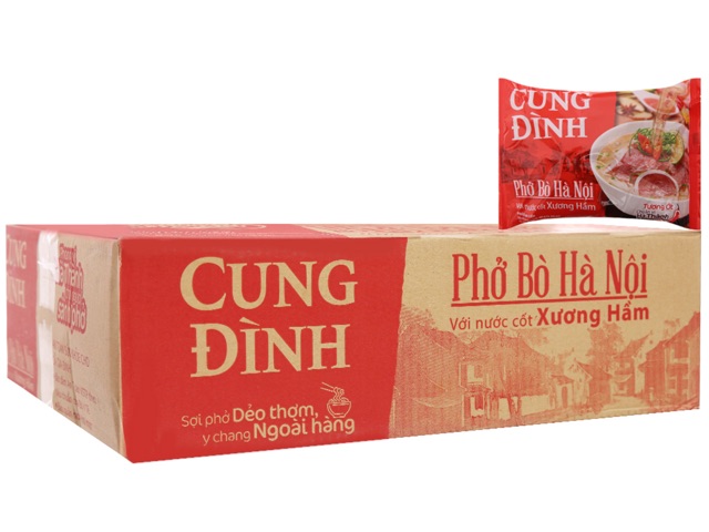 Thùng 30 Gói Phở BÒ/Gà Cung Đình Mới