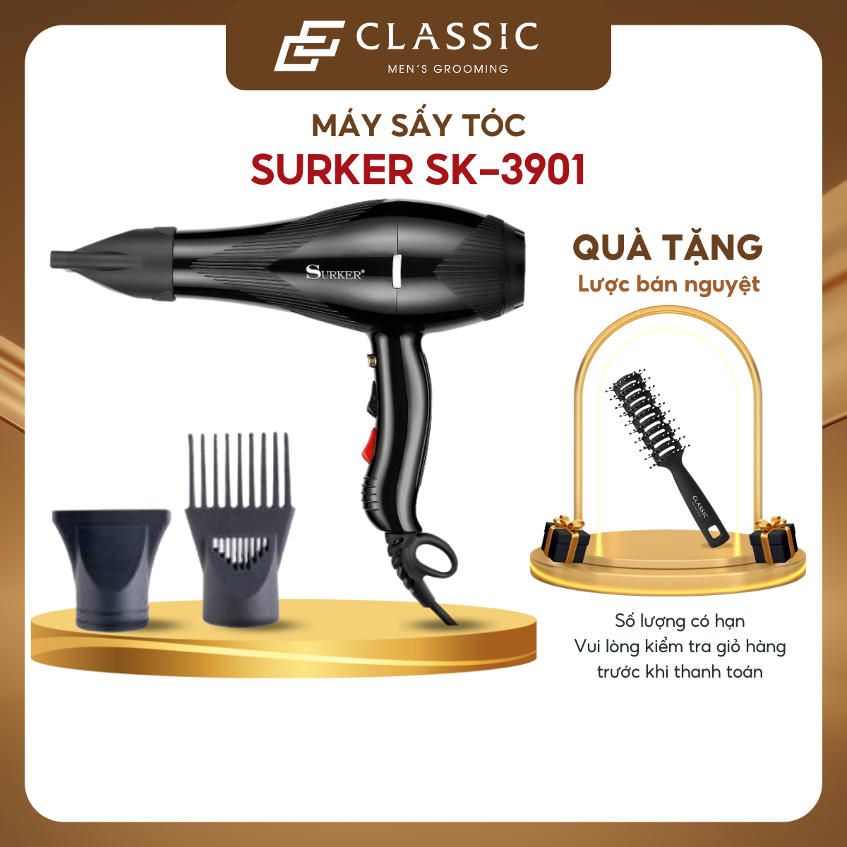 Máy sấy tóc công suất 3000w surker sk-3901