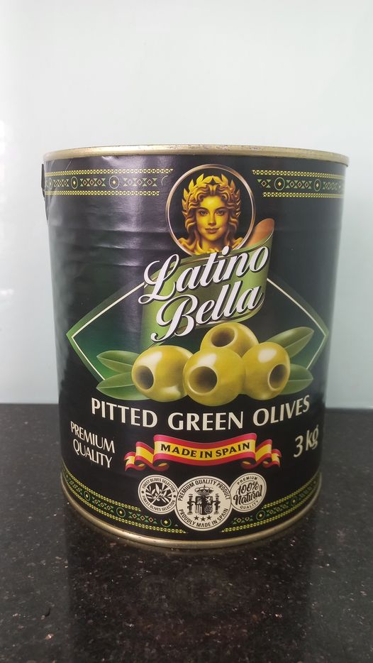 Oliu xanh tách hạt Latino Bella hộp 3 kg- Pitted Green Olives