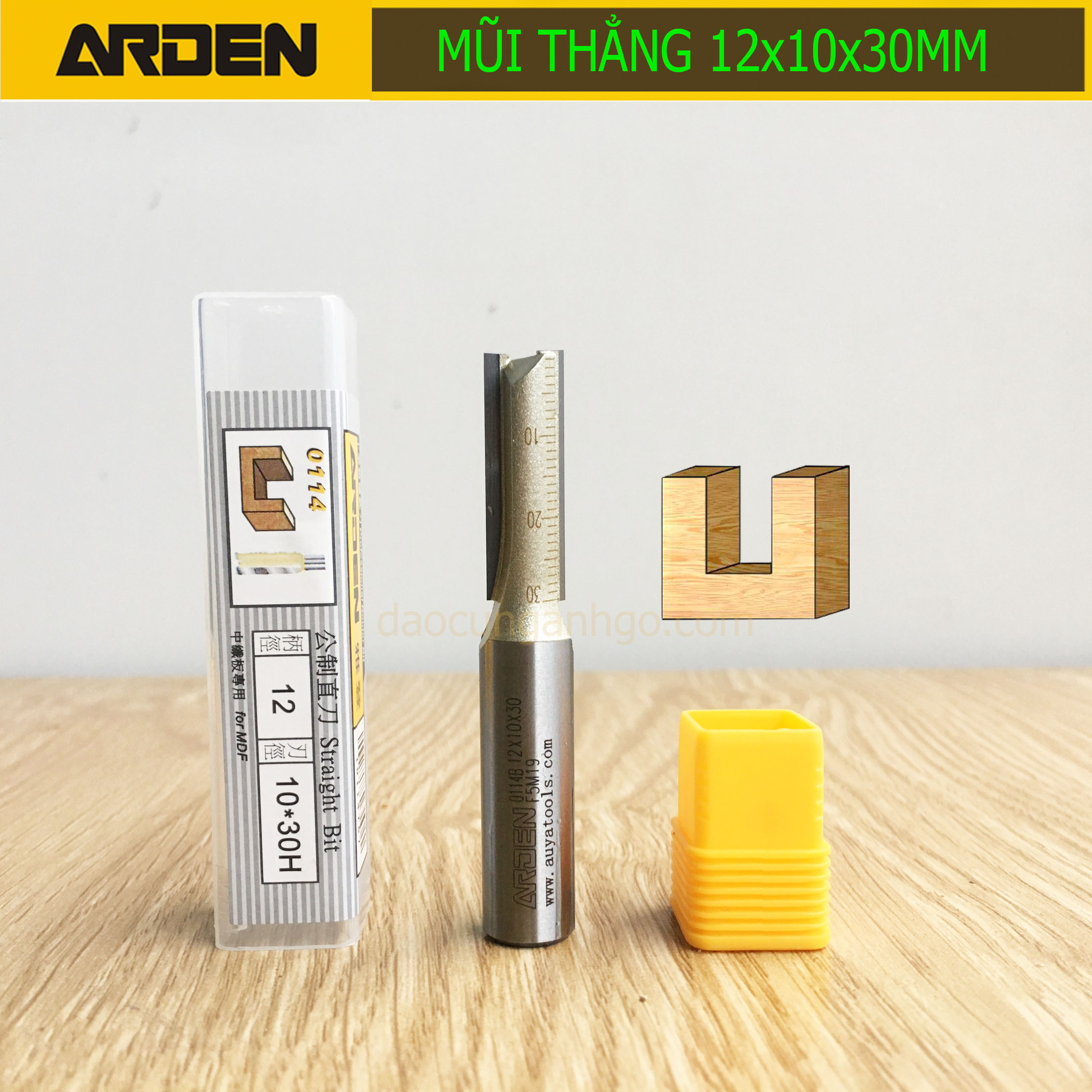 [HCM]Mũi Router thẳng ARDEN 6-12mm Cốt 12mm