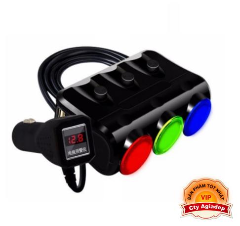 Bộ chia tẩu sạc xe hơi cao cấp hàng hiệu Hyundai XD 3 tẩu - 2 cổng USB - Hyundai