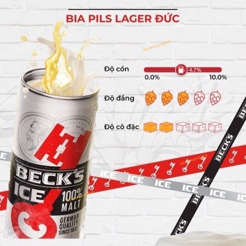 [HCM]BIA BECKS ICE - 6 LON 330ML
