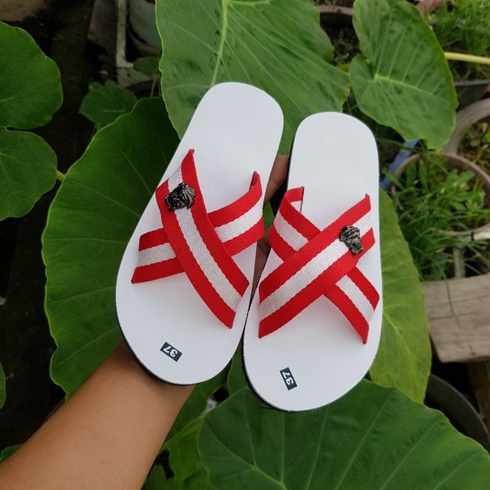 [FREESHIP + HOÀN TIỀN 50K] dép quai chéo dù nam nữ ( đế trắng quai dù trắng đỏ ) size từ 34 đến 43