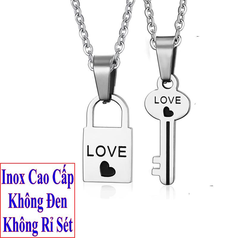 Necklaces couple stainless steel đẹp that cheap bike locks and key carved love letters love-commitment 1 Đổi 1 if Hoen, rust