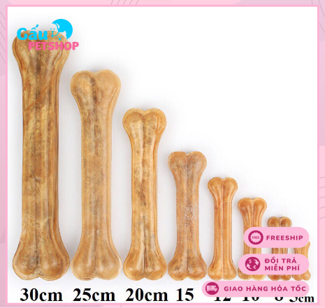 Xương da bò cho chó gặm (nhiều size)