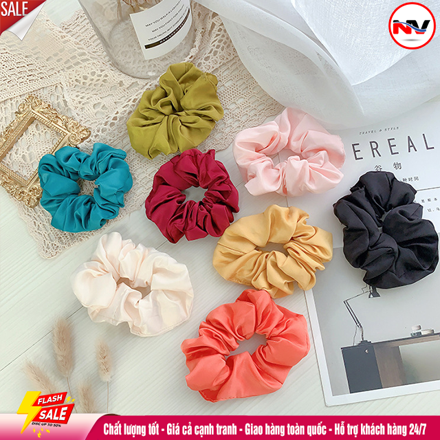 Cột Tóc Phi Bóng - Dây Buộc Tóc Scrunchies Trơn Nhiều Màu