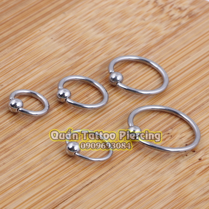 khuyên tròn 1 bi titan size 6-8-10-12mm