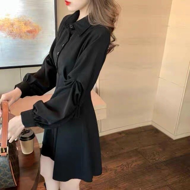 Đầm xoè dự tiệc cổ sơ mi