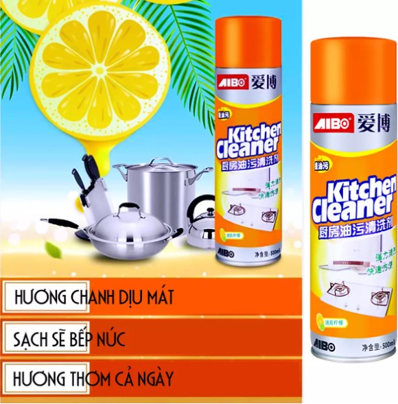 [HCM]Chai Xịt Tẩy Rửa Nhà Bếp Đa Năng Kitchen Cleaner 500ml