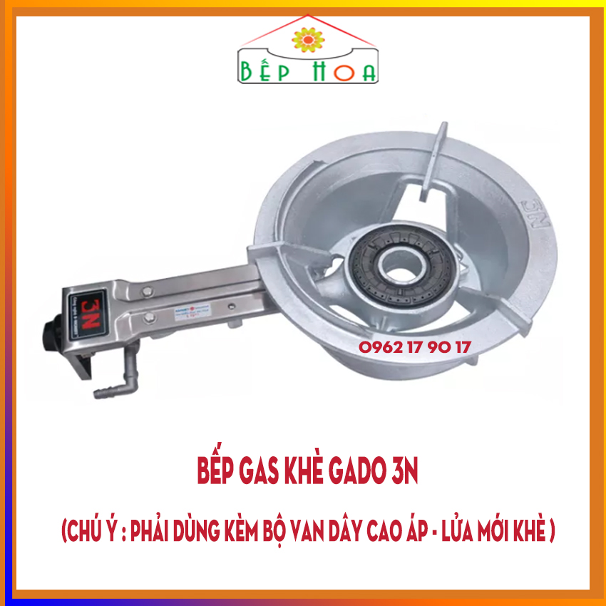 Bếp gas công nghiệp khè Gado 3N - lửa mạnh và an toàn - Bếp khè  Phải dùng với bộ van dây cao áp - BH 12 Tháng - Bếp Hoa
