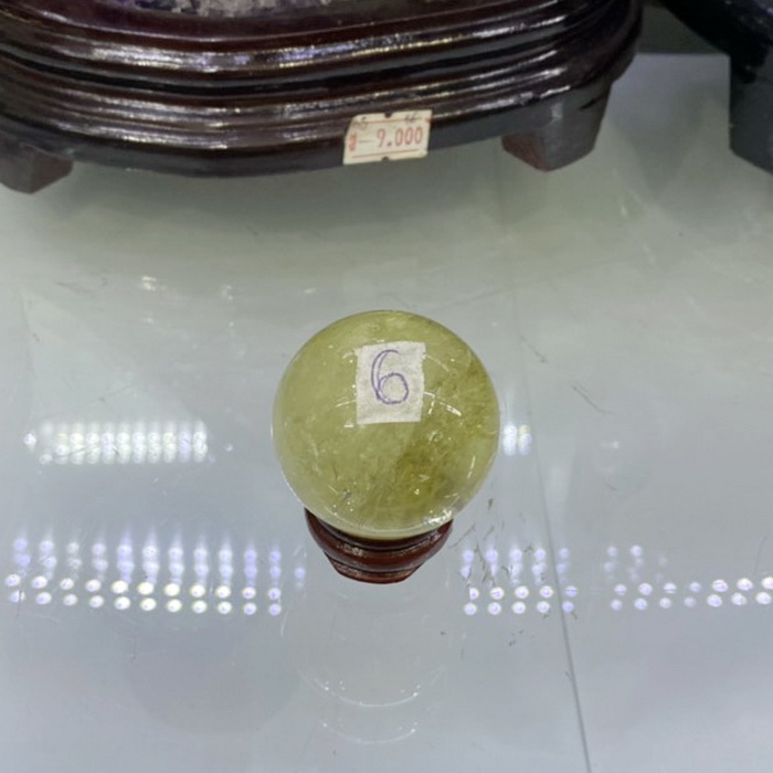 Quả cầu thạch anh vàng phong thủy, đá thạch anh