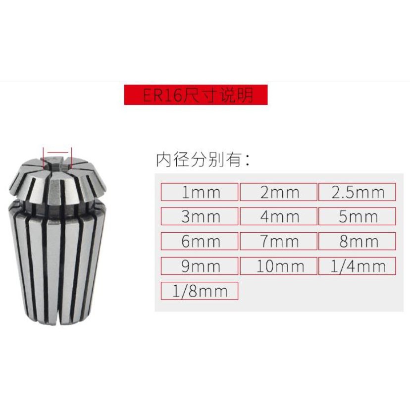 Đầu kẹp mũi CNC (COLLET) cho ER11, ER16, ER20