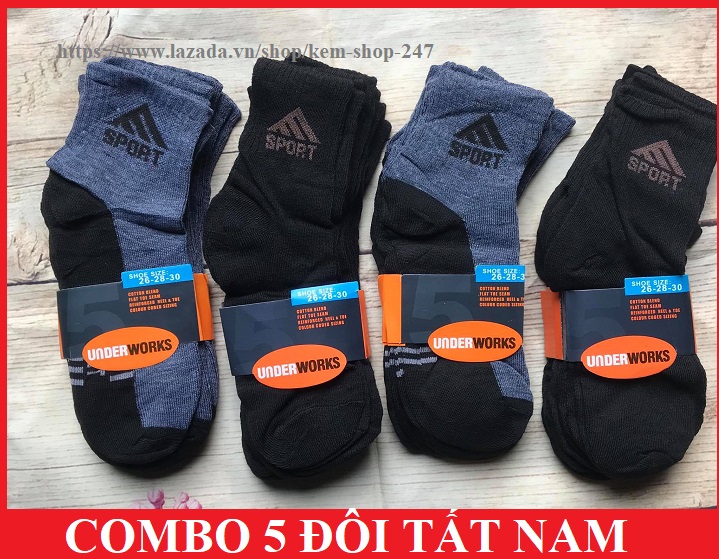 Combo 5 đôi tất/vớ cổ cao nam(ảnh thật)