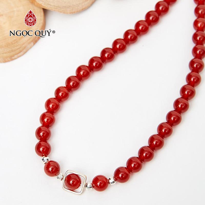 [HCM]Vòng Chuỗi Hạt Dây Chuyền Cổ Đá Mã Não Đỏ 8mm dài 50cm Mệnh Hỏa Thổ - Ngọc Qúy Gemstones