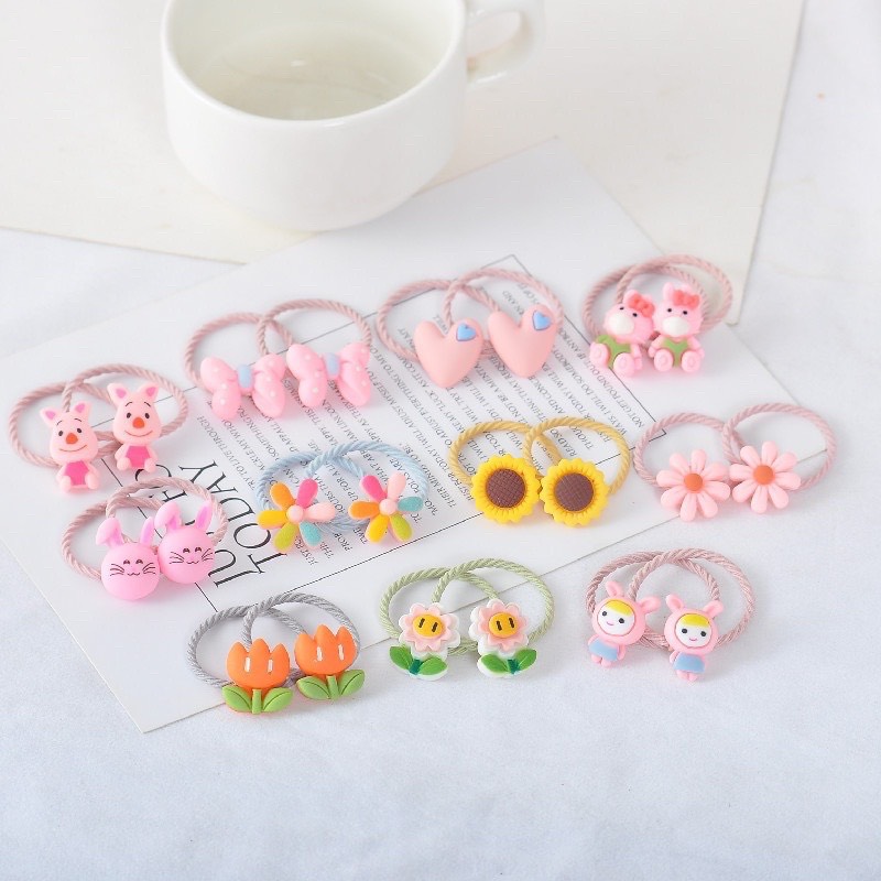 Set 2 dây buộc tóc cho bé cột 2 chùm - dây cột tóc bé gái (1 cặp)