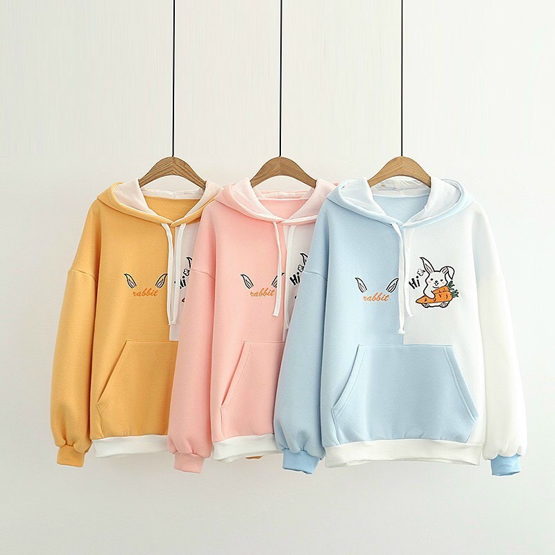 [HCM]Áo  hoodie nữ  chất nỉ kiểu dáng thời trang cute dễ thương