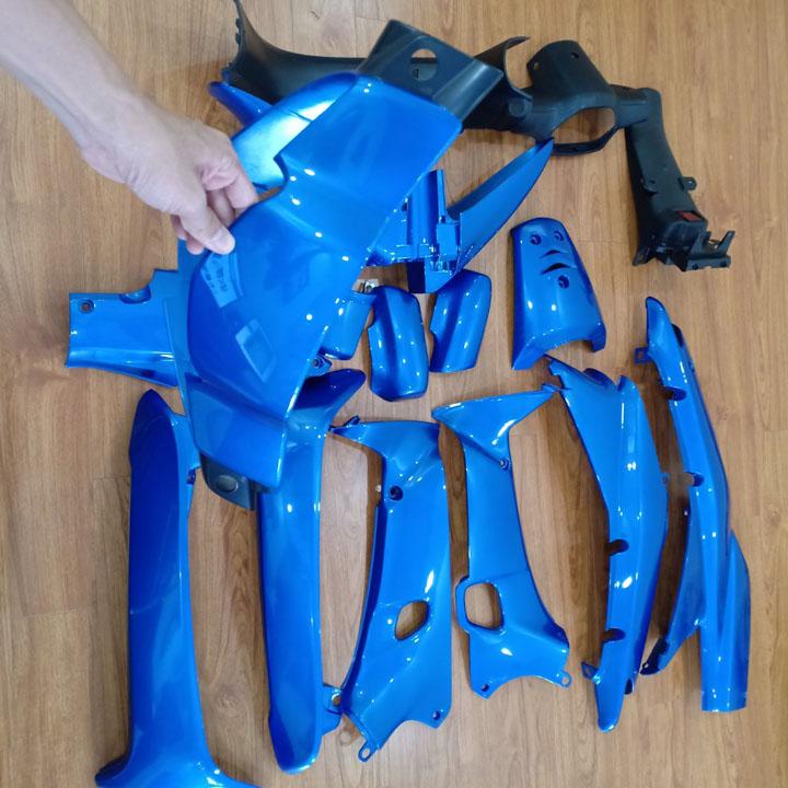 [TẶNG TEM] Bộ dàn áo xe WAVE alpha - wave Zx - wave 110 đời xe 1997 đến 2006, nhựa nguyên sinh ABS màu XANH DƯƠNG - có TẶNG BỘ TEM 3 lớp xịn., chuyên linh kiện xe máy giá rẻ