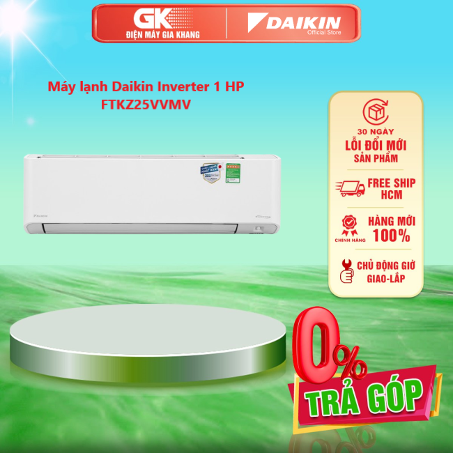 Máy lạnh daikin inverter 1 hp ftkz25vvmv - giao toàn quốc - freeship hcm