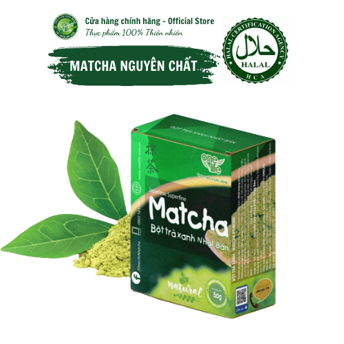 Halal Bột Matcha Trà xanh Nhật Bản 100% nguyên chất hòa tan uống liền giảm cân, không đường OneLife