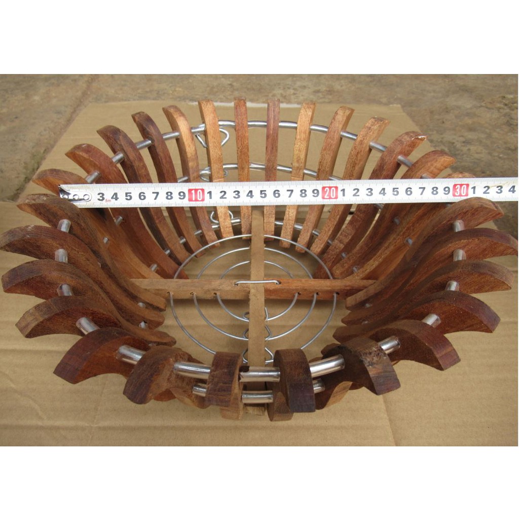 CHẬU LAN GỖ CĂM XE - SIZE 30CM - MẪU ĐÀI SEN
