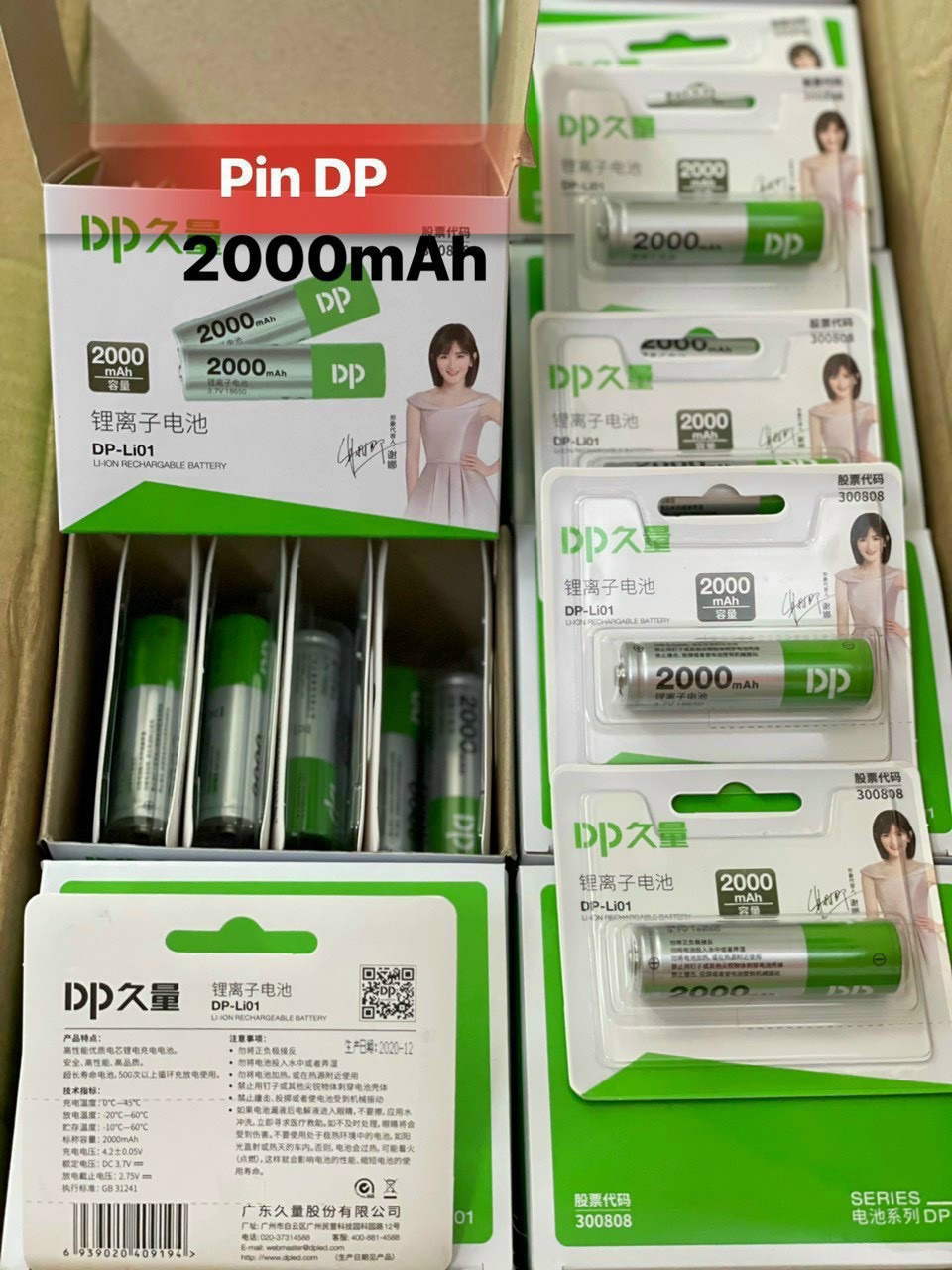 PIN SẠC DP-LI01 2000 MAH ( 18650 3.7V ) HÀNG CHUẨN CAO CẤP ( SD 5H LIÊN TỤC )