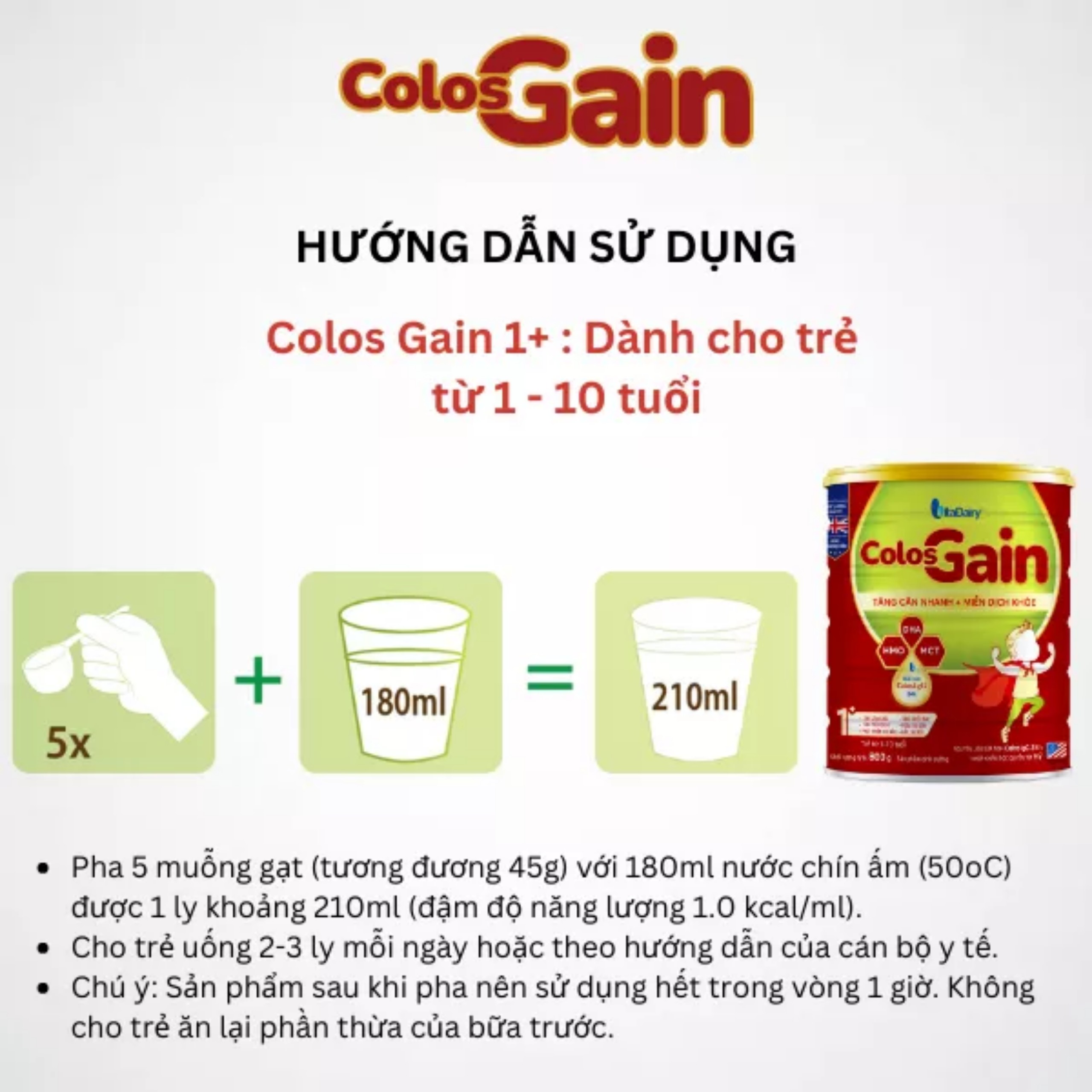 (Scan Qr Code - Earn Coins) Vitadairy Colos Gain 1+ Powdered Milk 800g.