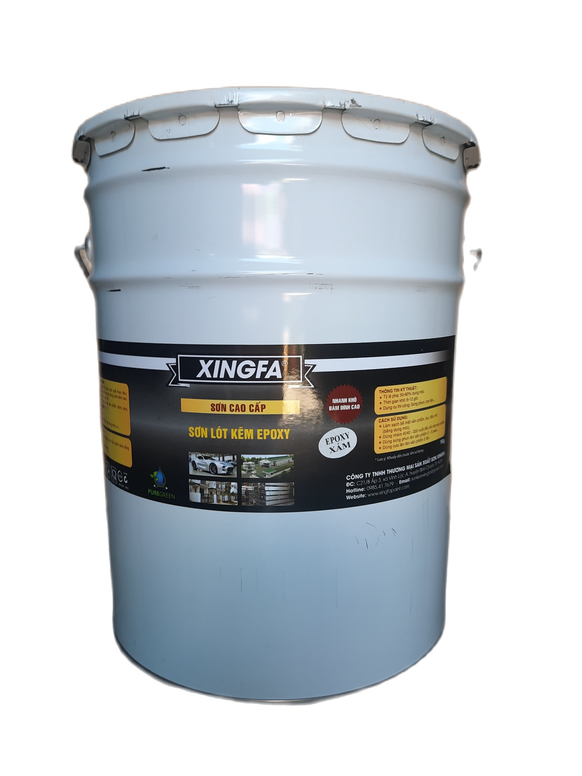 SƠN LÓT SẮT MẠ KẼM, SƠN CHỐNG RỈ 1K EPOXY  (1 THÀNH PHẦN, 17.5 Kg/Thùng) - XINGFA/ DIY