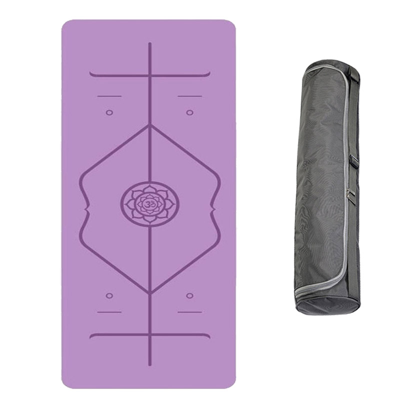 Thảm Tập Yoga Định Tuyến Cao Su Cao Cấp Nặng 3kg Siêu Bền,Siêu Bám + Tặng Kèm Túi Cao Cấp Và Dây Buộc