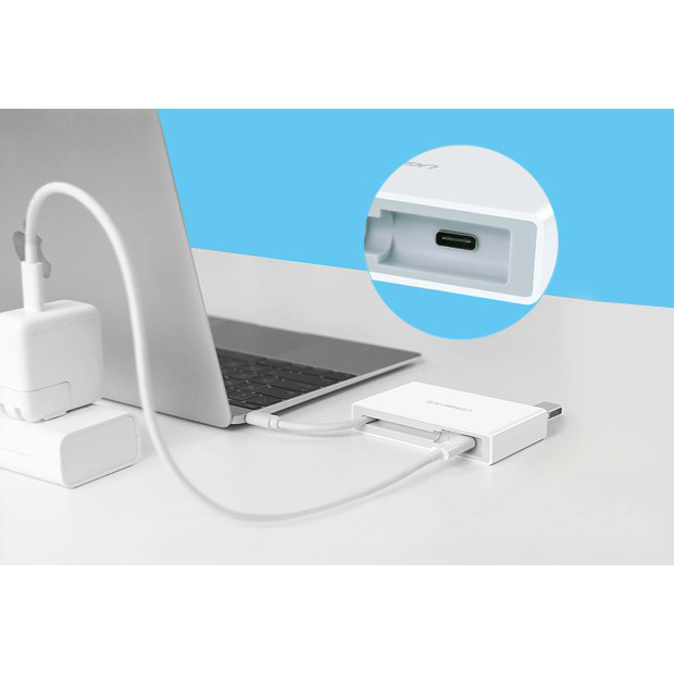 Cáp USB Type-C ra Hub USB 3.0 Ugreen 30278 (Sạc được Macbook)