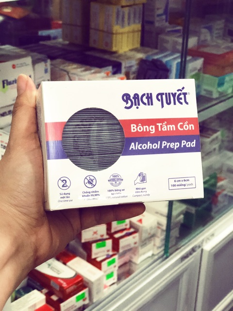 [HCM]Bông Tẩm Cồn Bạch Tuyết 100 Miếng
