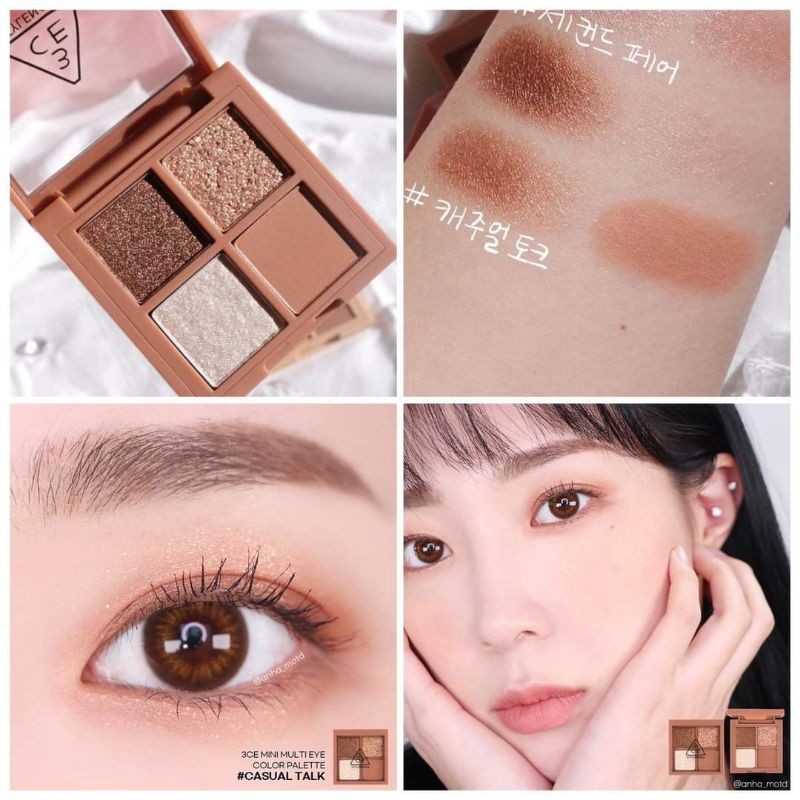 Phấn Mắt 3CE Multi Eye Color Palette #Casual Talk ( 4 ô)
