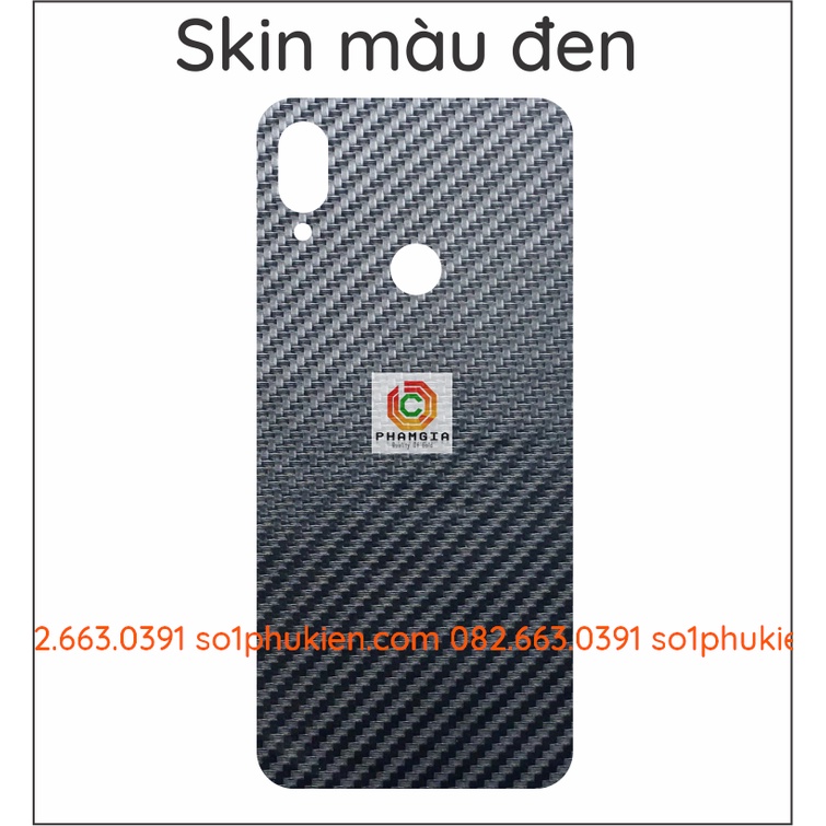 Miếng dán mặt lưng skin carbon Xiaomi Redmi Note 7/ Note 7 Pro