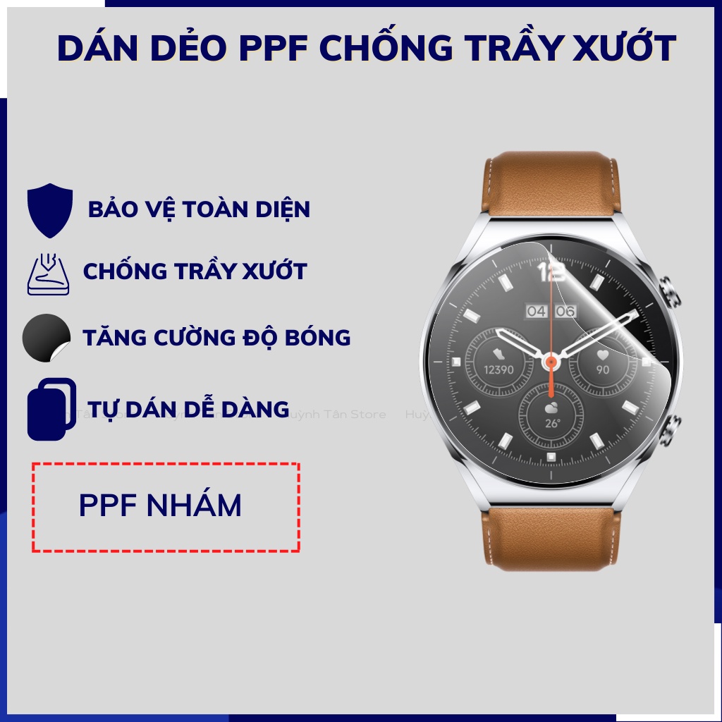 Dán dẻo PPF xiaomi watch s1 trong suốt hoặc nhám chống bám vân tay bảo vệ màn hình mua 1 tặng 1 phụ kiện điện thoại huỳnh tân store