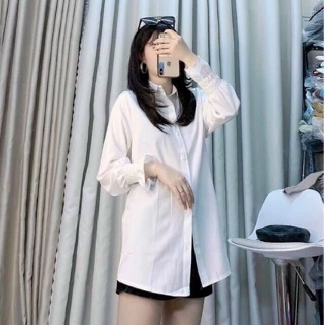 [25-27/4 Hoàn tiền 15%]Áo SƠ MI NỮ TAY BỒNG BO m101