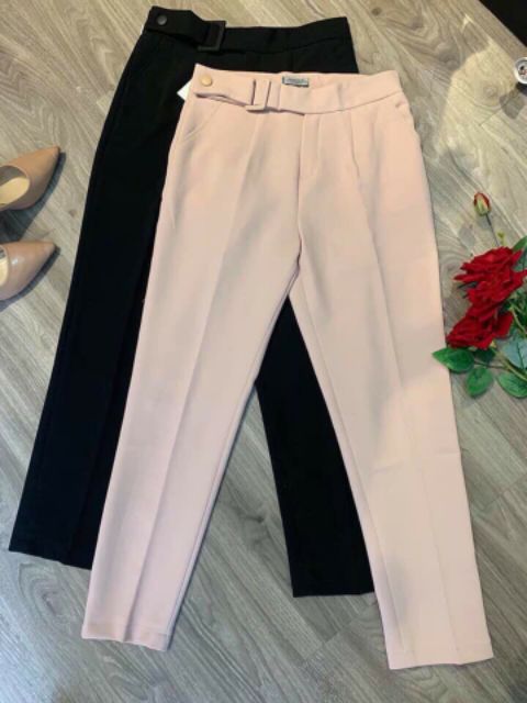 Quần Baggy Nữ Đai Vuông Bọc Vải
