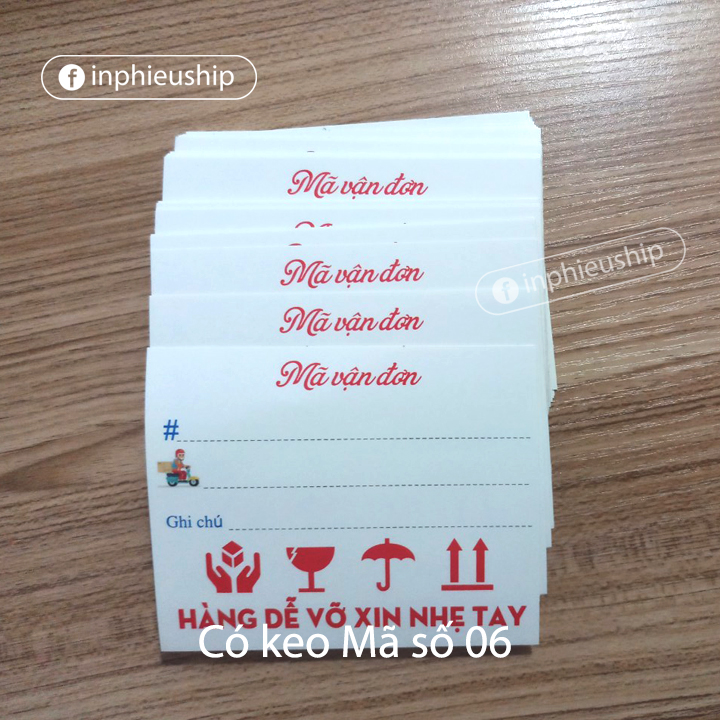 Phiếu ghi mã vận đơn có keo 100 tờ (MS06)