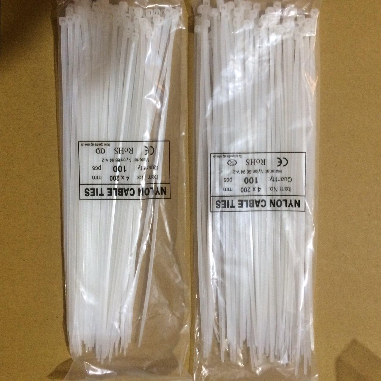 2 bags of 200mm. White plastic drawstring, used for tie or positioning objects, bonsai, and more, th068