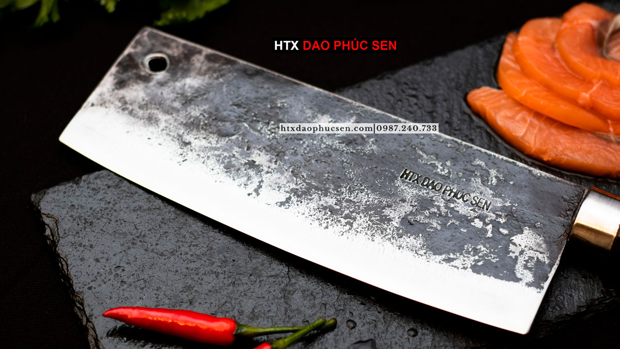 Dao chặt gà nhíp xe cán gỗ rèn thủ công 500g G05M DAO VIP CAO BẰNG