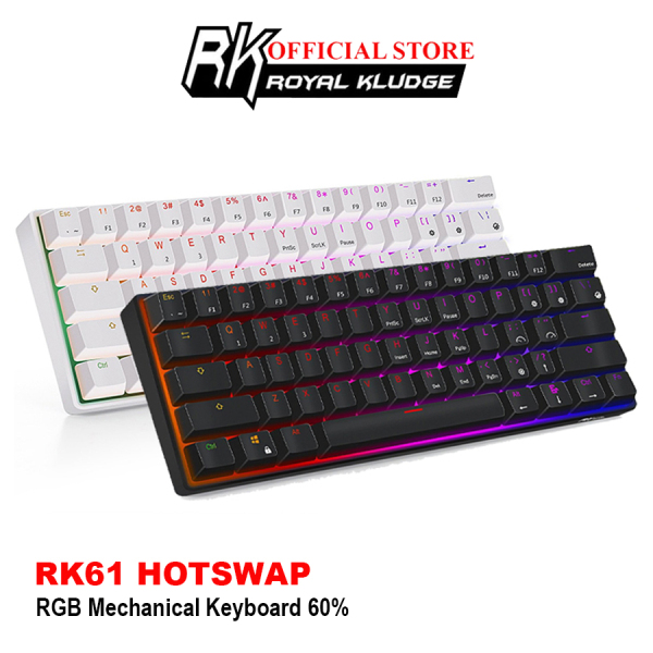 RK61 RGB HOTSWAP - Bàn phím cơ không dây mini Royal Kludge RK61 RGB kết nối Dây, Bluetooth 5.1 và Wireless 2.4G - Hãng phân phối chính thức