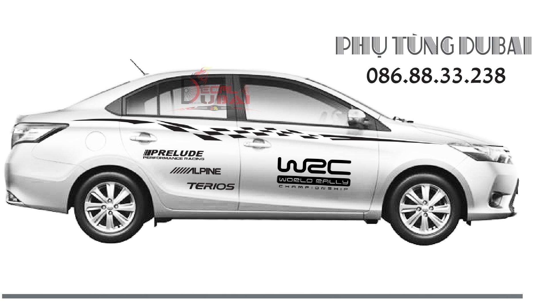 Tem dán sườn xe vios