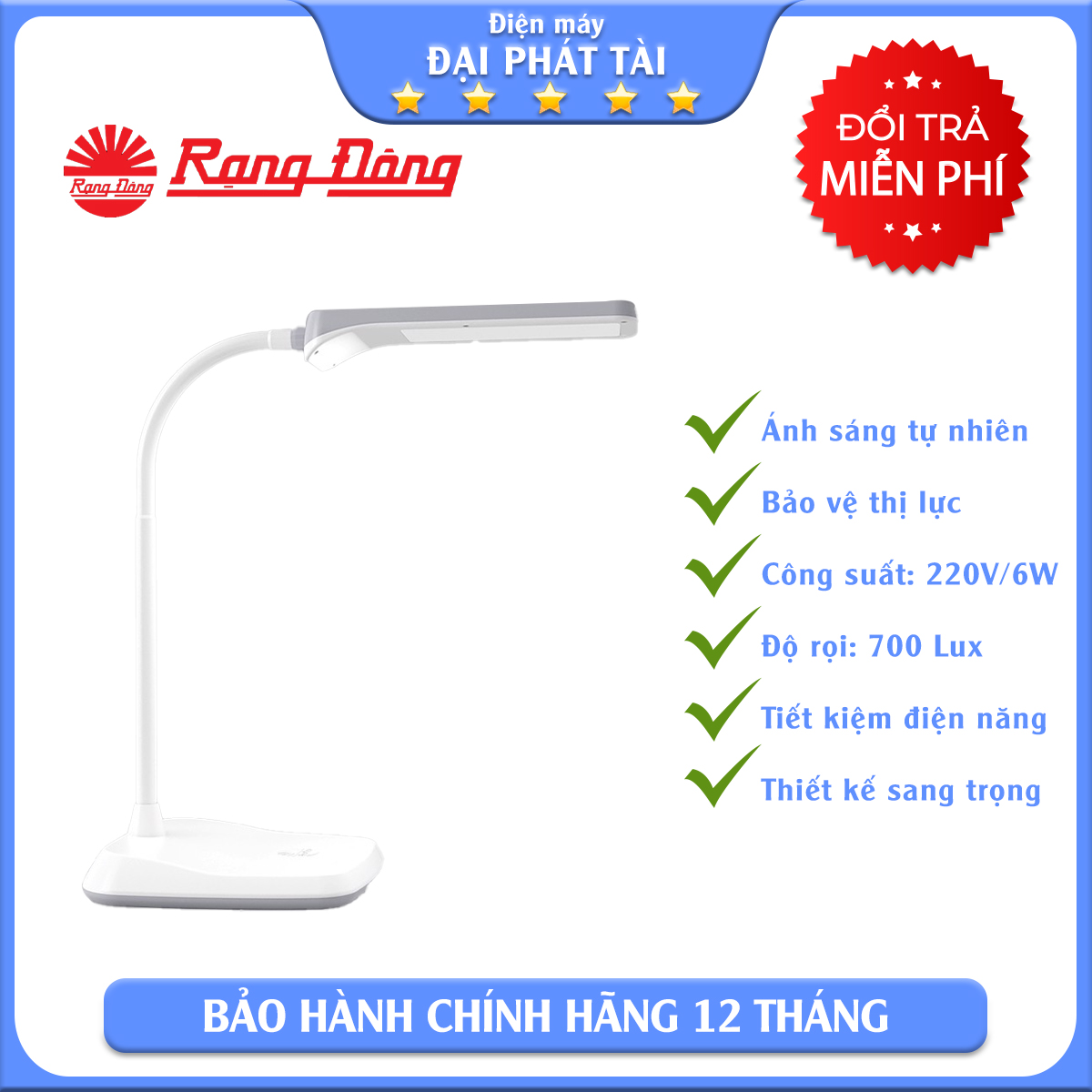 [HCM]Đèn bàn LED Cảm ứng DIM CCT Rạng Đông RD-RL-36.LED màu ngẫu nhiên