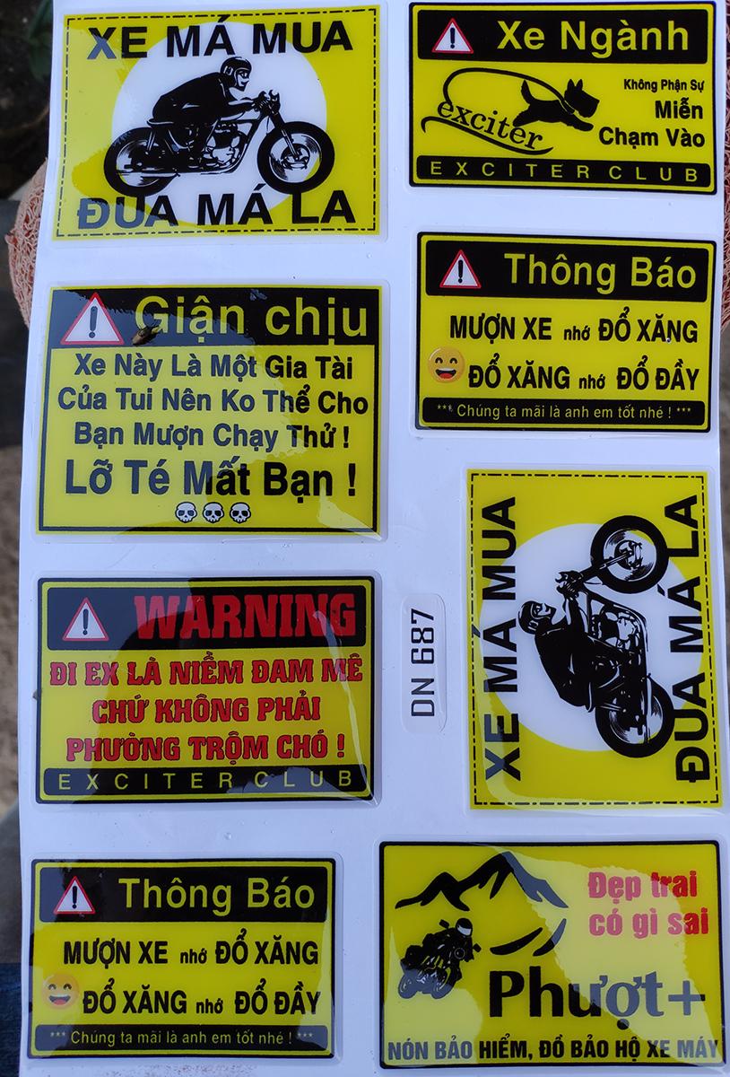 [HCM]Bộ decal XE MÁ MUA ĐUA MÁ LA dán xe máy (DN 687)