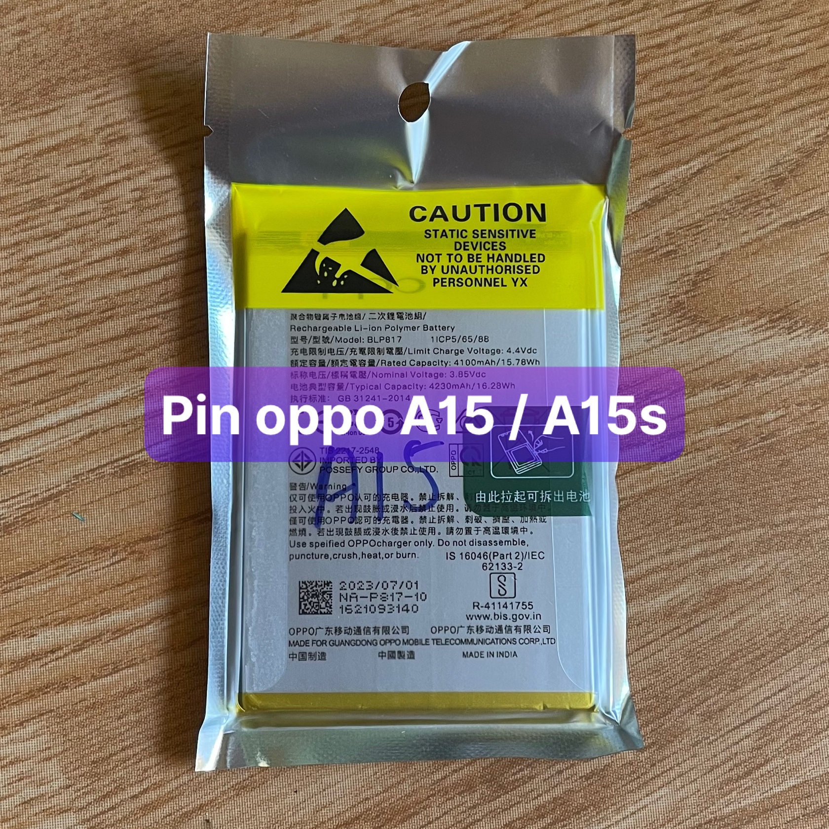 pin oppo A15 / A15s / A16k mã BLP817 (zin) lắp chung