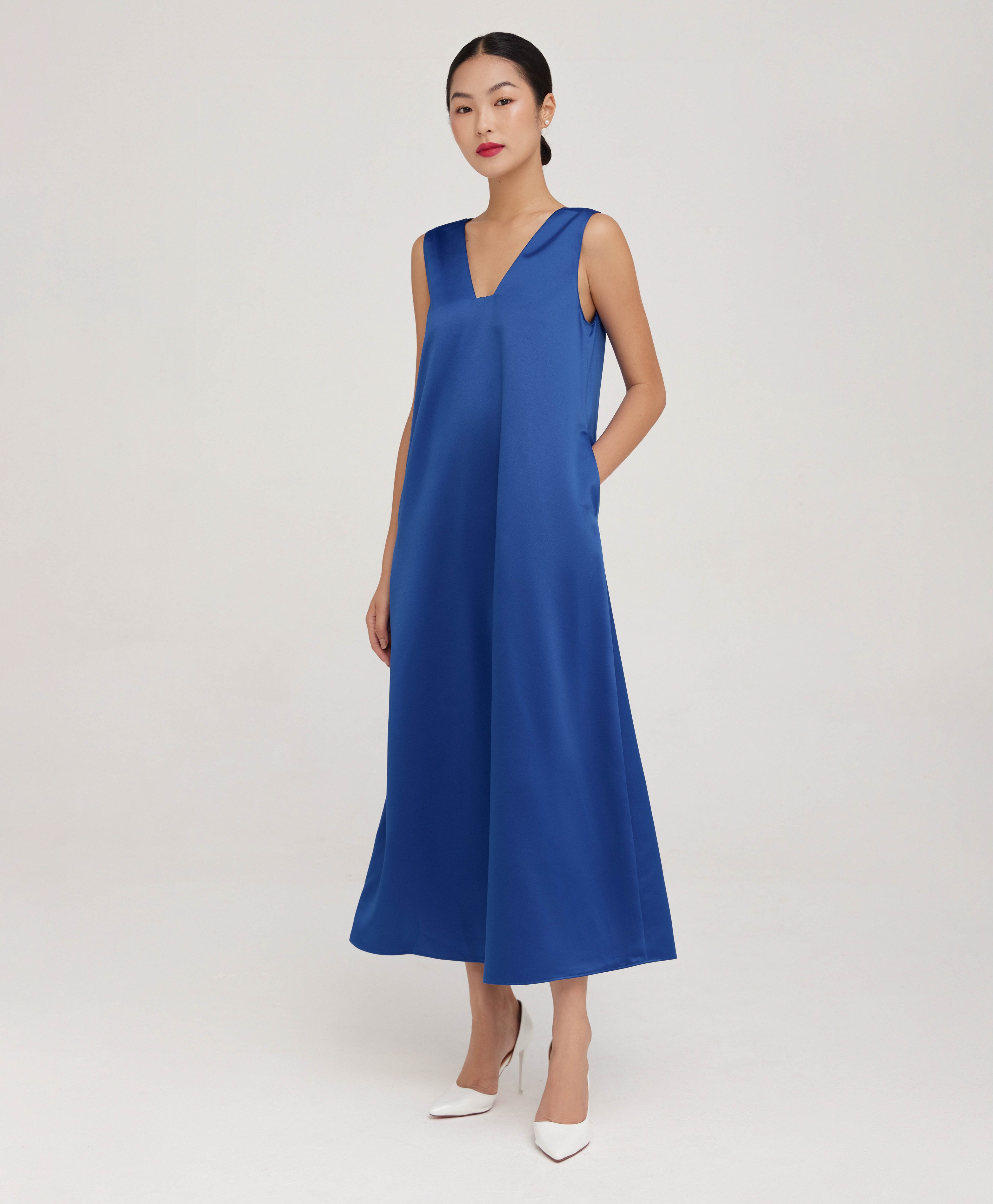 Đầm dài basic cách điệu cổ Mauve Luxe dress
